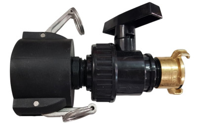 Anschluss-Stutzen DN50 KAMLOK mit Hahn 1" BSP 32mm auf GeKa kompatiblen Schnellverbinder