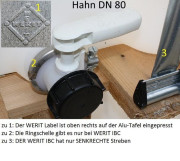 Werit Schiebehahn DN80 / Viton / Griff weiss